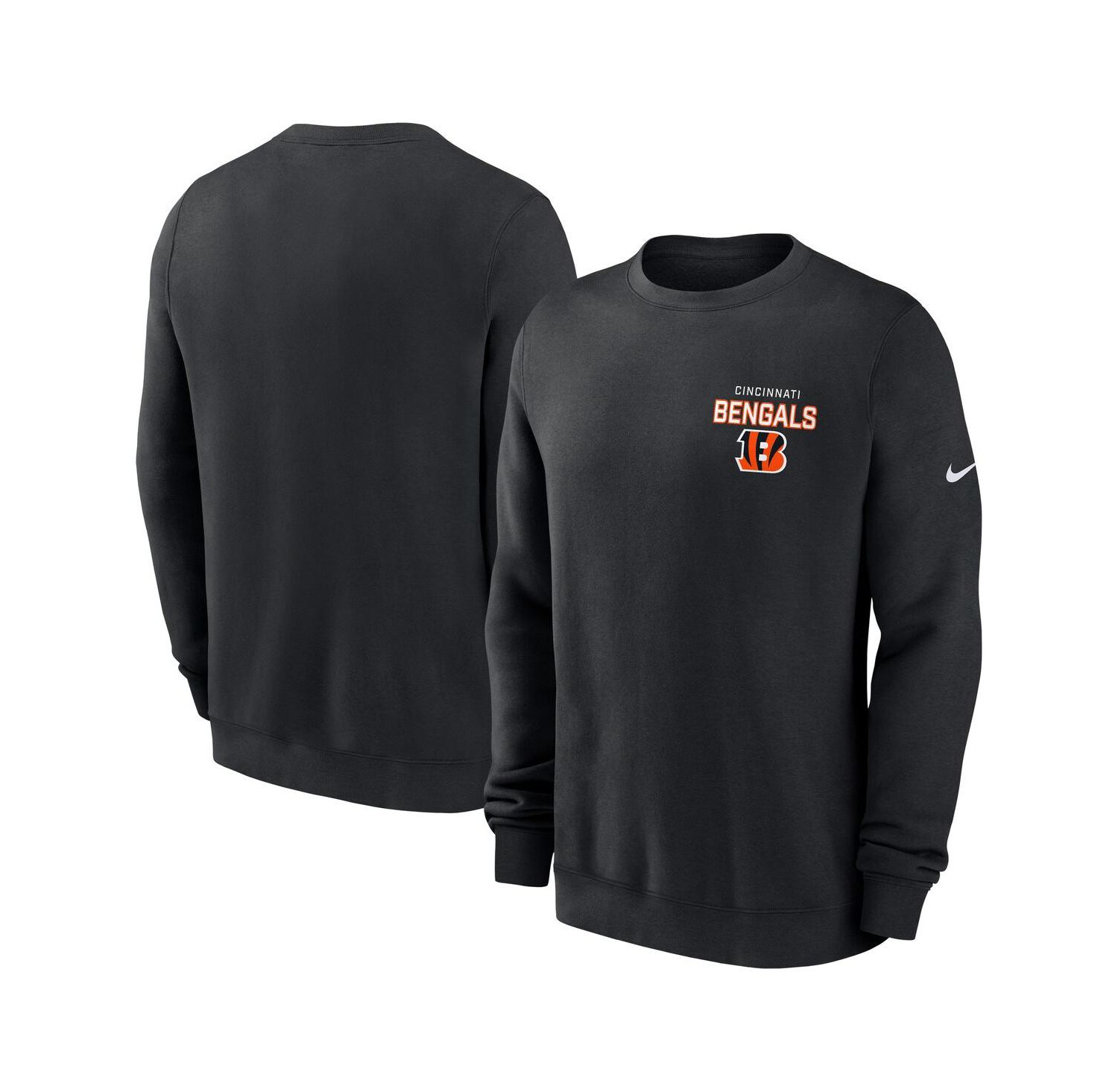 Men's Black Cincinnati Bengals Primetime Club Fleece Pullover Sweatshirt