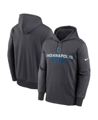 Nike - Men's Anthracite Indianapolis Colts Toss Sweep Performance Pullover Hoodie