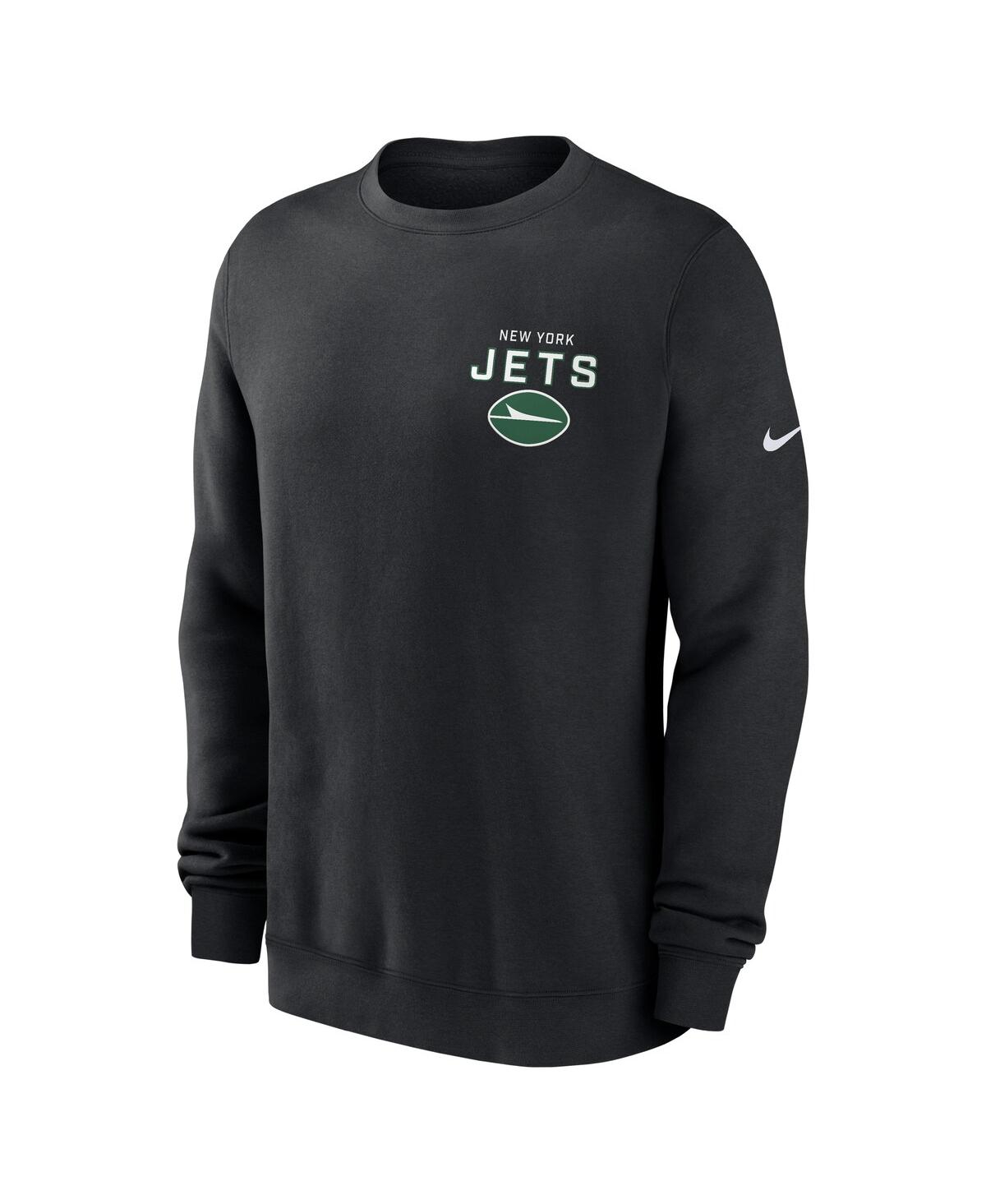 Nike Men's Black New York Jets Primetime Club Fleece Pullover Sweatshirt In Black