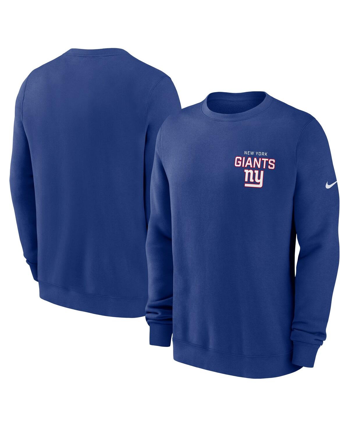Nike Men's Royal New York Giants Primetime Club Fleece Pullover Sweatshirt