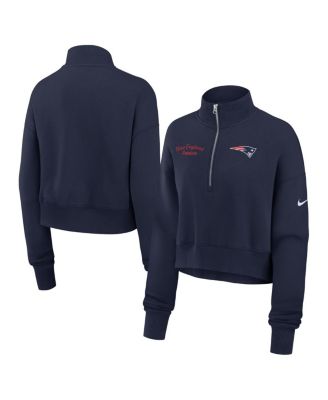 Nike - Women's Navy New England Patriots Primetime Phoenix Half-Zip Sweatshirt