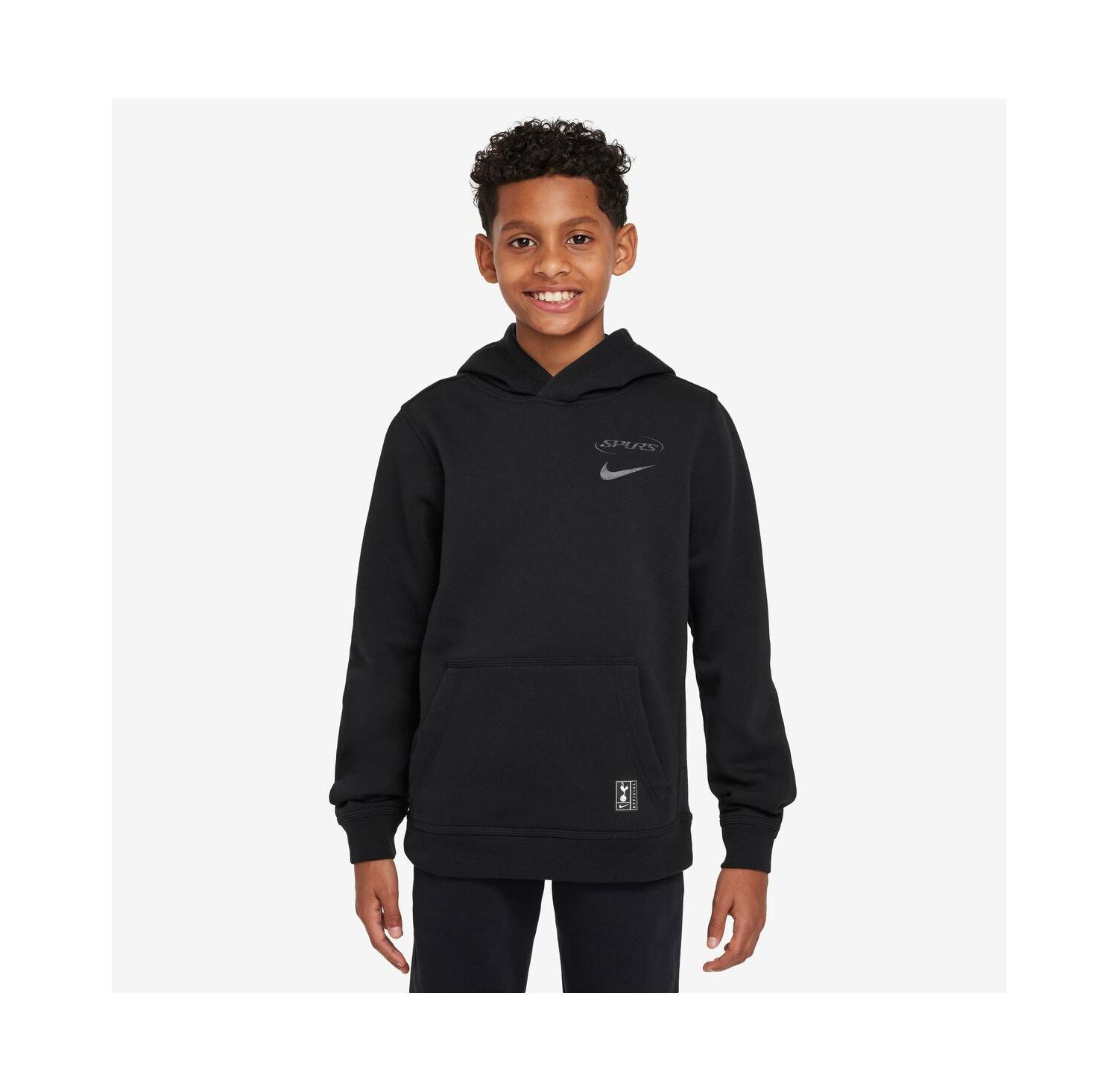 Big Boys and Girls Black Tottenham Hotspur Club Hoodie