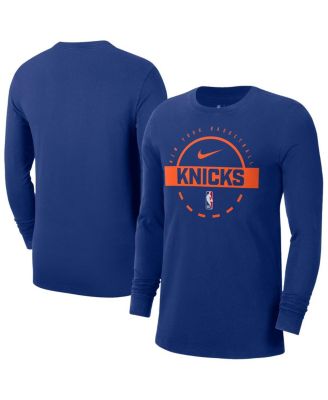 Nike - Men's Blue New York Knicks Authentic Long Sleeve Practice T-Shirt