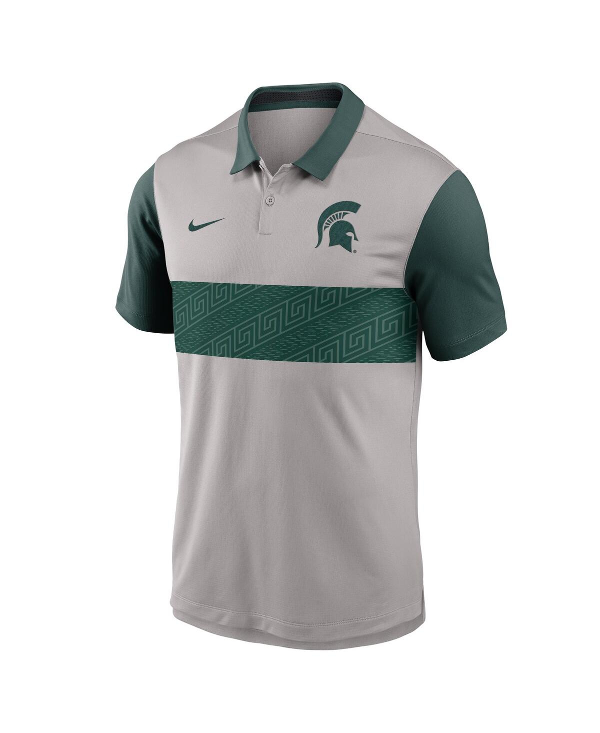 Nike Men's Gray/green Michigan State Spartans Vapor Performance Polo Shirt In Gray