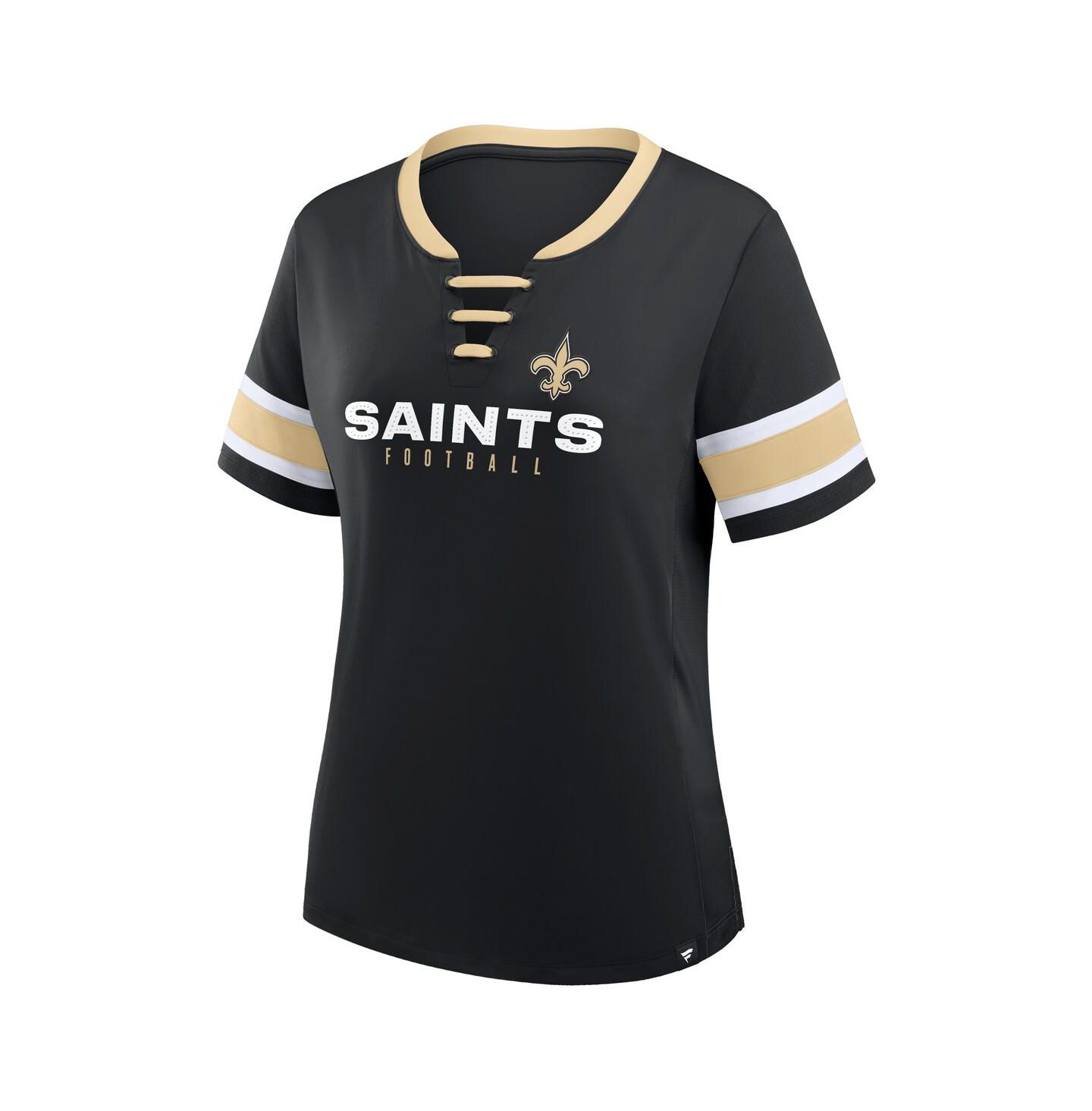 Женская футболка Fanatics Black New Orleans Saints Redzone Draw Play Athena Lace-Up — фото 2