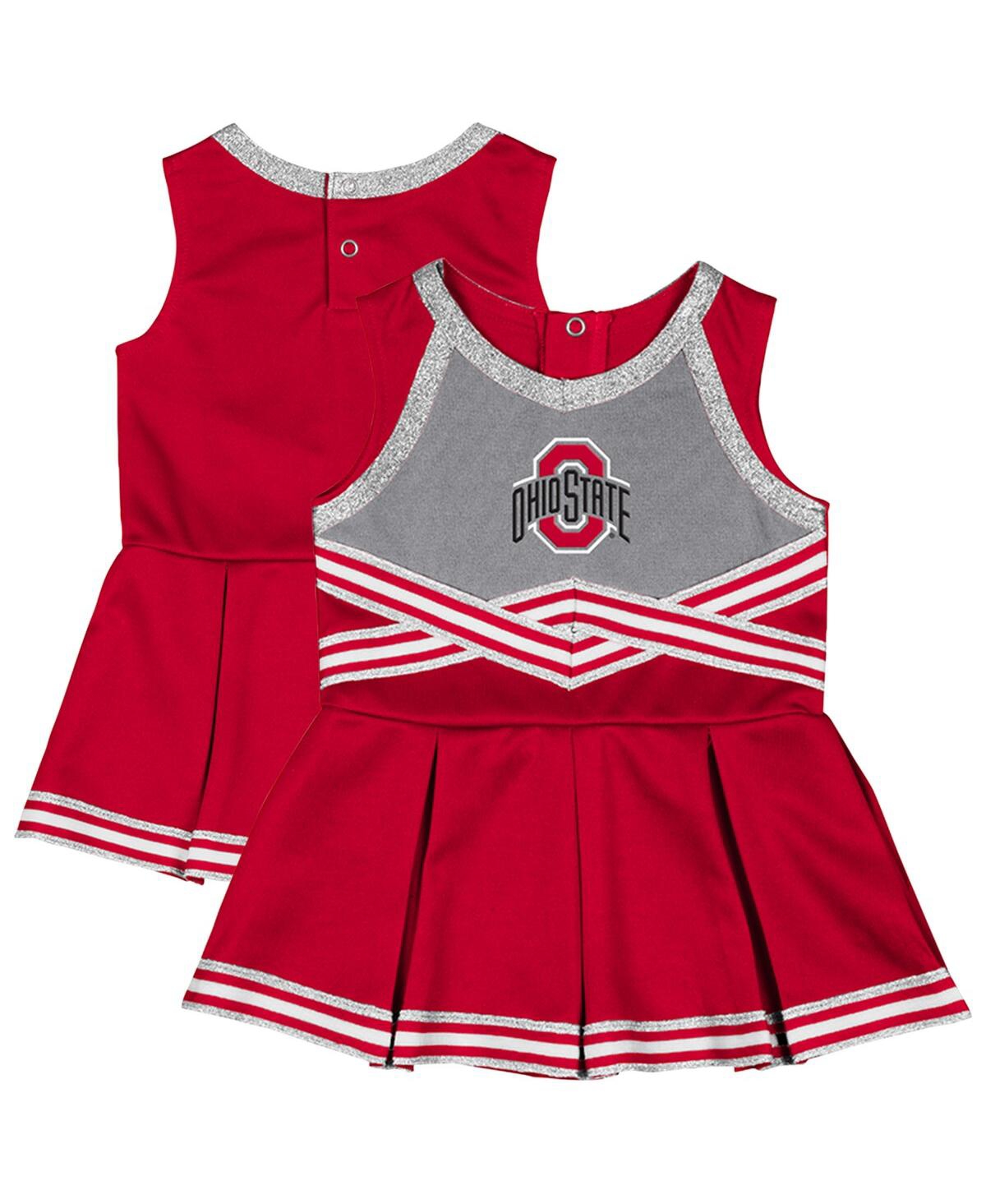 Colosseum Girls Baby Boys and Scarlet Ohio State Buckeyes Lollipop Park Cheer Dress