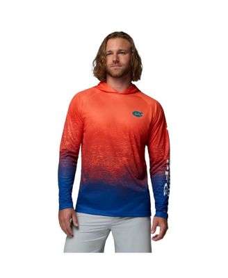 Columbia - Men's Orange Florida Gators PFG Gradient Water Super Terminal Tackle Hoodie Omni-Wick T-Shirt