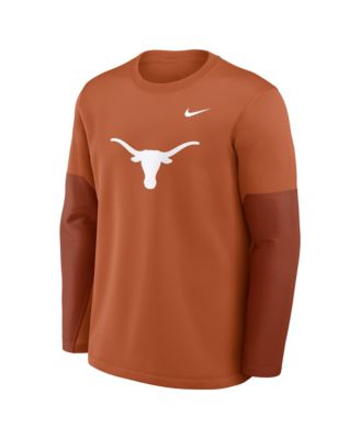 Men's Texas Orange Texas Longhorns 2025 Sideline Coach Performance Long Sleeve T-Shirt
