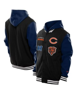 New Era - Men's Black Chicago Bears Full-Snap Fleece Hoodie Jacket
