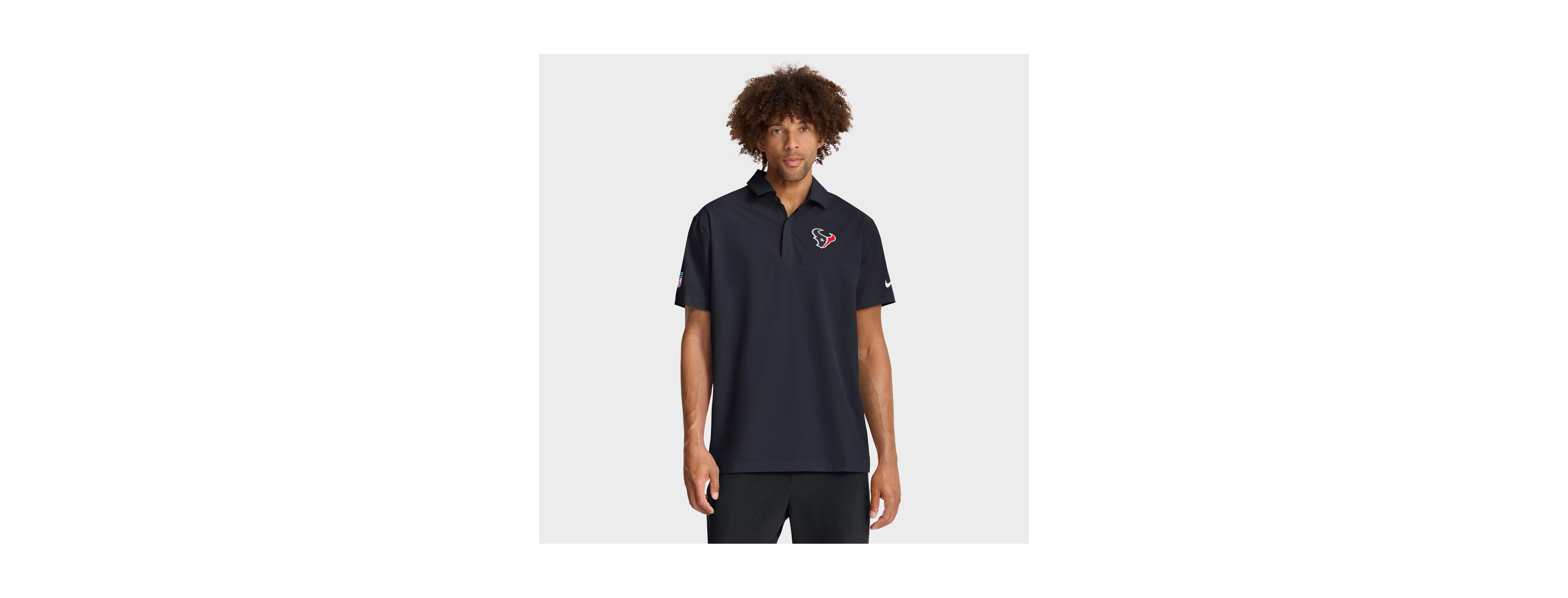 Nike Men's Navy Houston Texans Sideline City Pride Woven Performance Polo Shirt