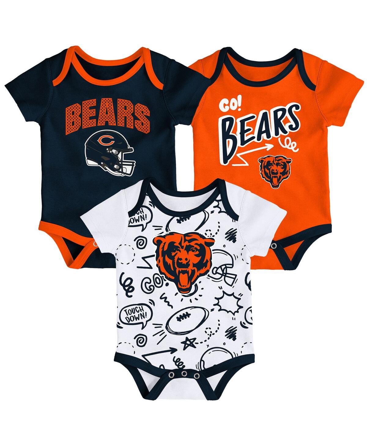 Outerstuff Baby Boys And Girls 3-pack Auburn Tigers All Day Play Bodysuit Set In Multi