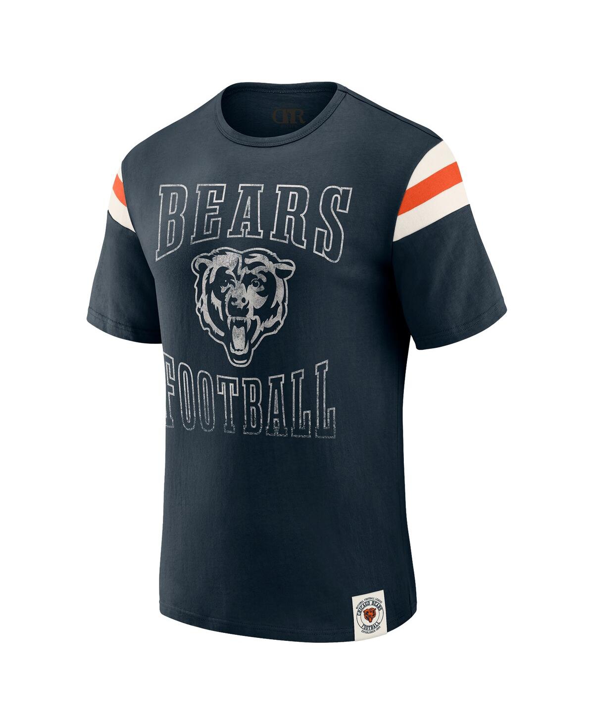 Darius Rucker Collection by Fanatics Men's Navy Chicago Bears Football Stripe Sleeve T-Shirt