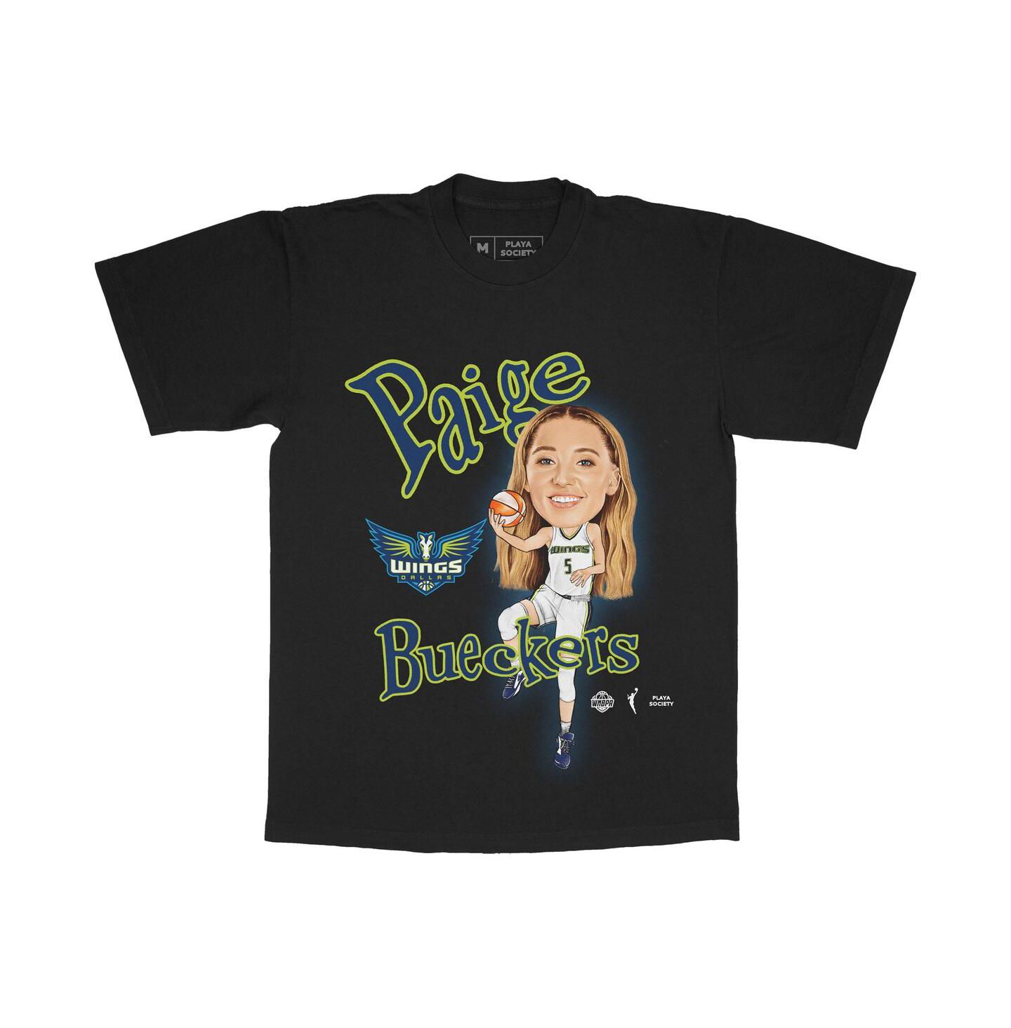 Футболка Playa Society Paige Bueckers Black Dallas Wings Sketch — фото 1