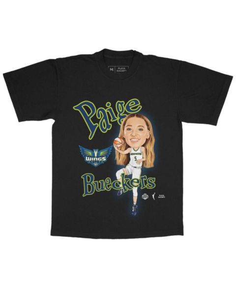 Футболка Playa Society Paige Bueckers Black Dallas Wings Sketch
