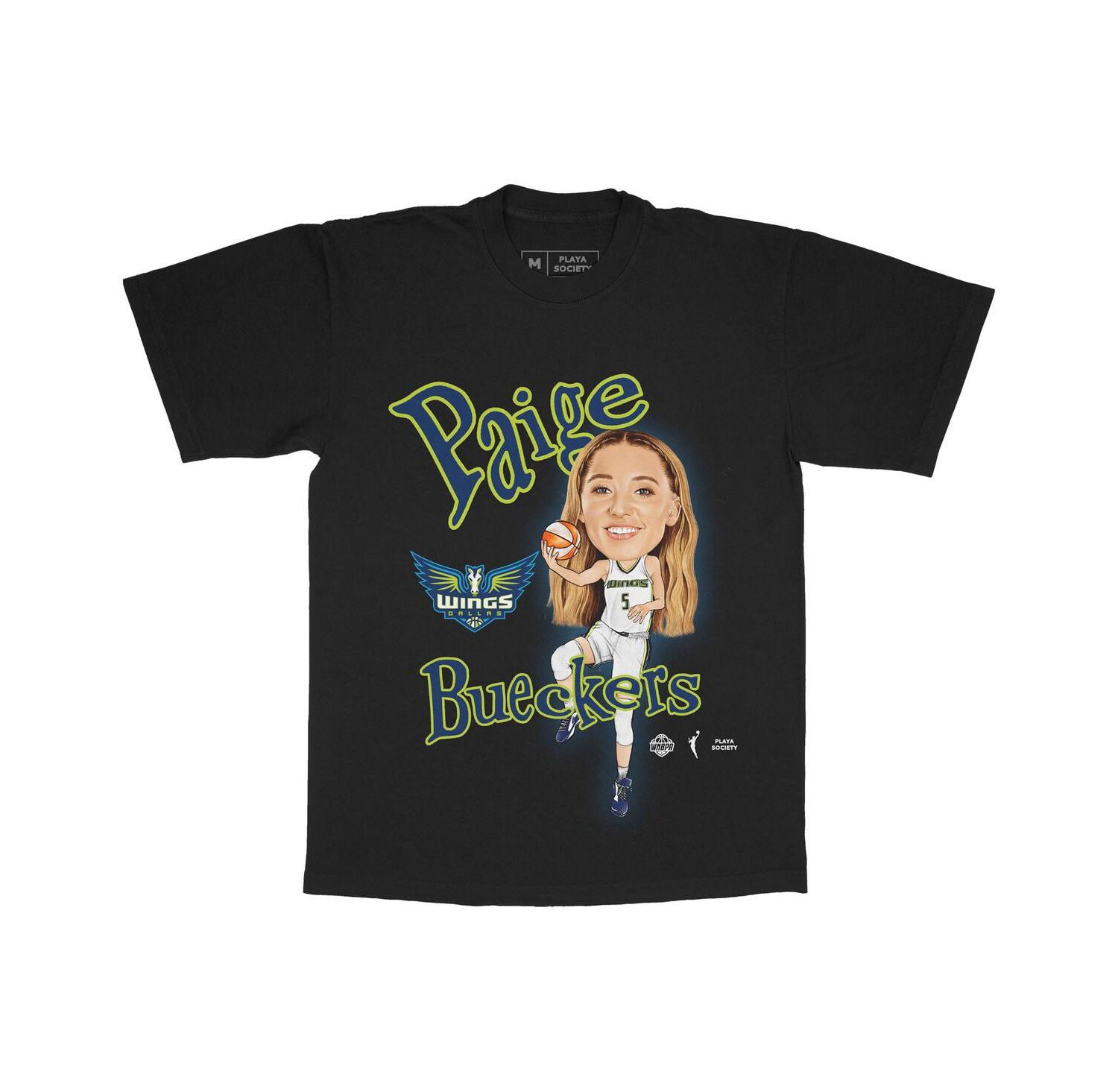 Men's and Women's Paige Bueckers Black Dallas Wings Sketch T-Shirt
