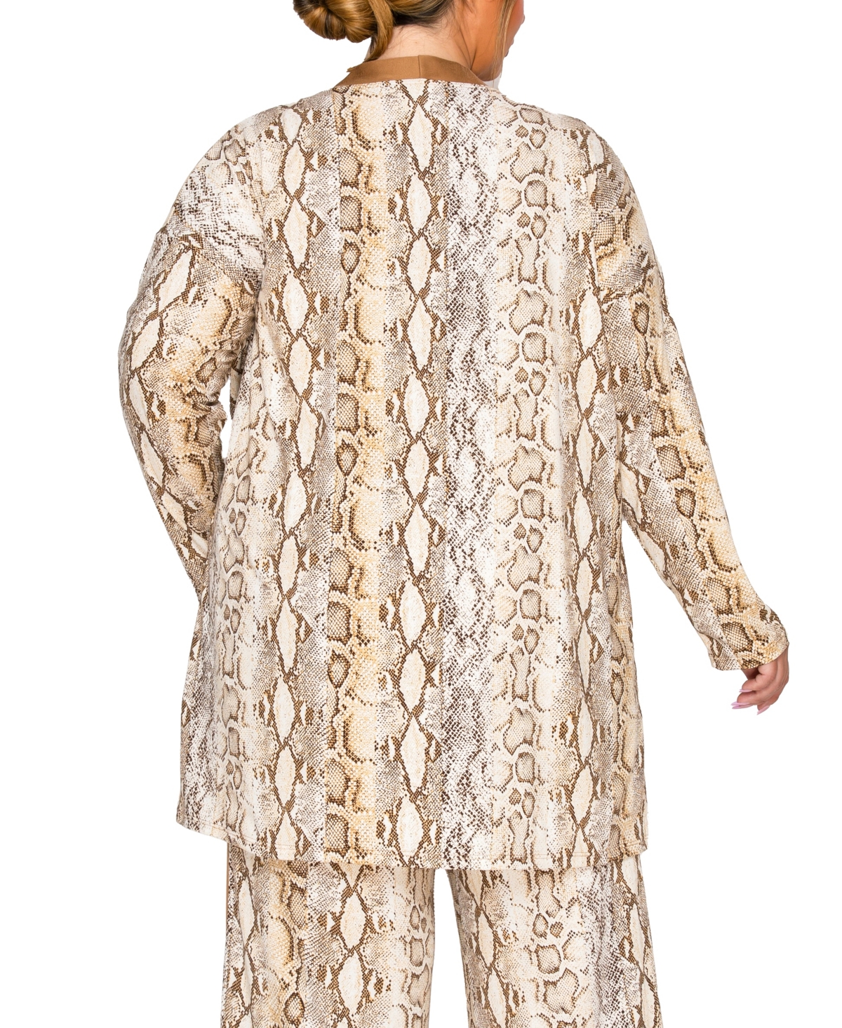 Coin 1804 Plus Python Contrast Cardigan Sweater