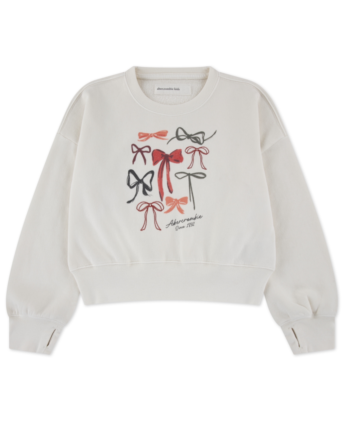abercrombie kids Girls Bows Logo Crew Sweatshirt