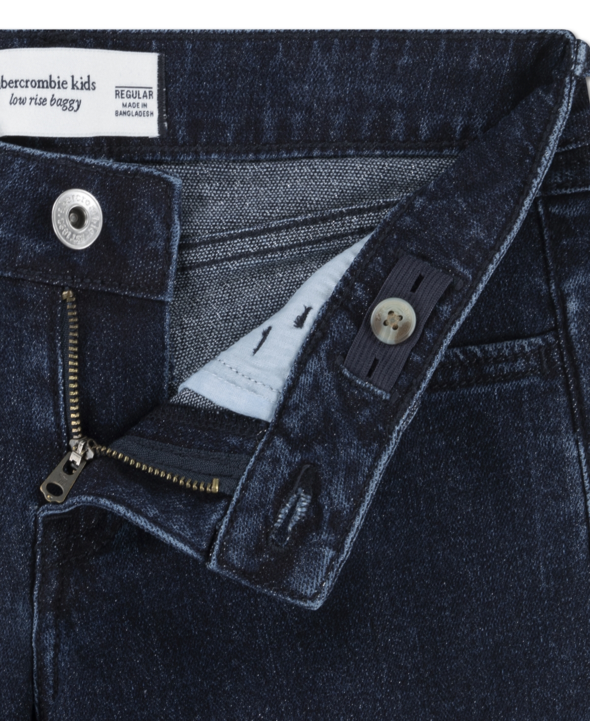 Abercrombie Girls Sparkle Low-rise Baggy Jeans In Blue