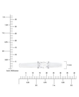 Macy’s Cubic Zirconia (0.5 ct. t.w.) and Enamel Emerald Cut Ring in Sterling Silver
