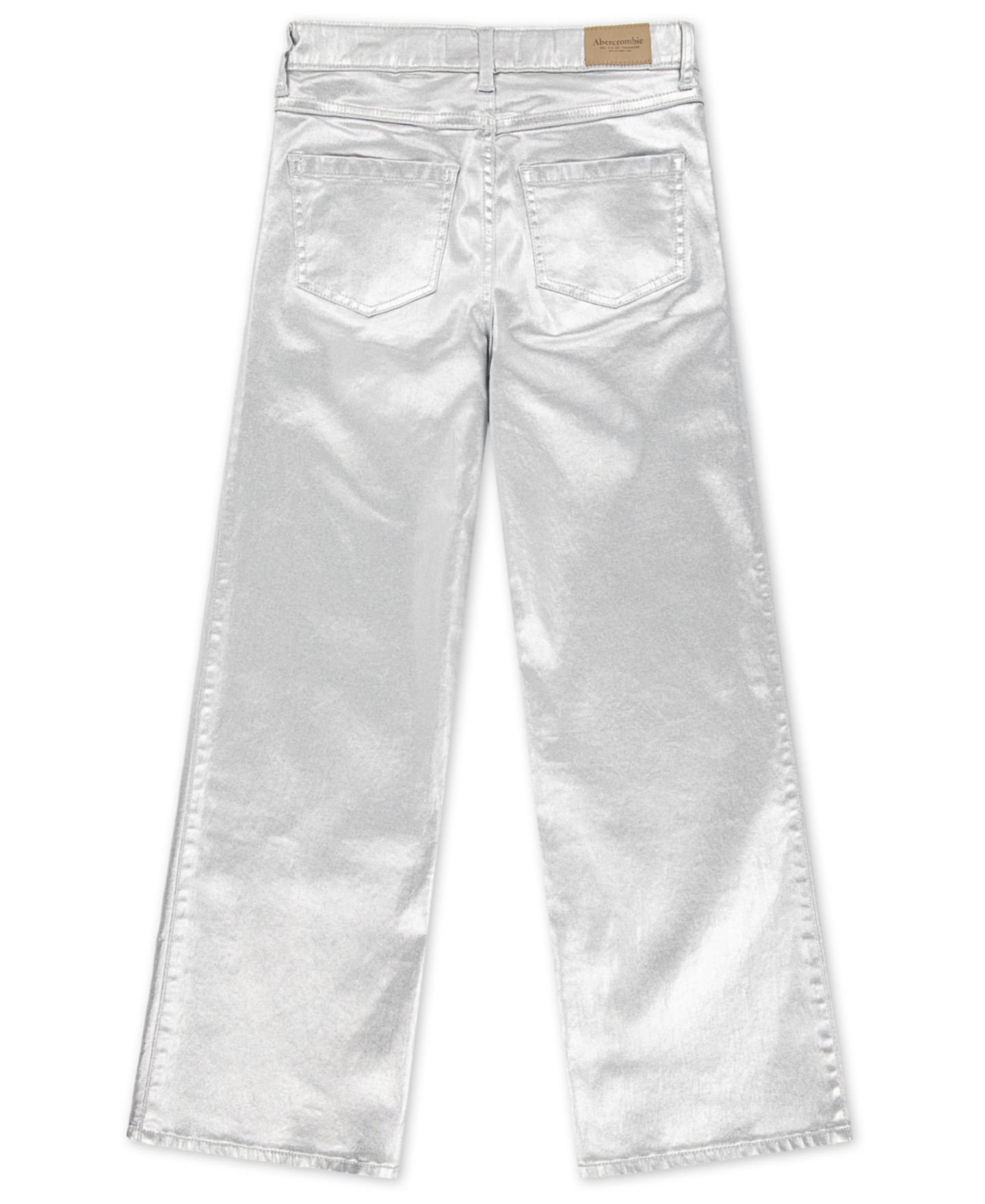 Джинсы abercrombie kids Shine High Rise Wide Leg Jeans для девочек, цвет: Серебряный — фото 5