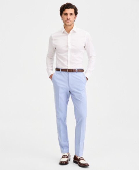 Мужские платья Michael Kors Men's Classic-Fit Cotton-Blend Dress Pants