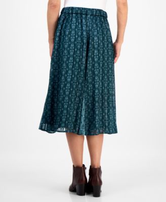 Petite Damask Shine Mixed-Print Skirt, Macy's Exclusive