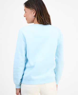 Petite Crewneck Long-Sleeve Fleece Sweatshirt, Created for Macy's 