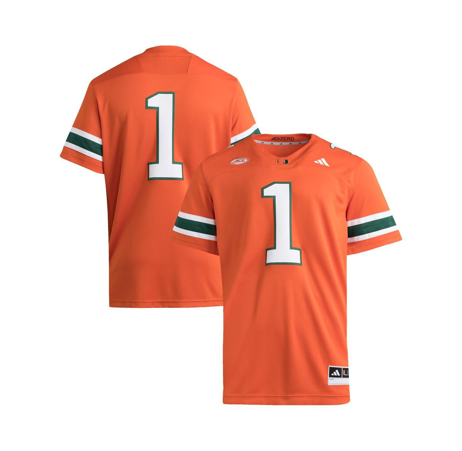 Men's 1 Orange Miami Hurricanes Premier Jersey