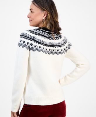 Petite Fair Isle Crewneck Sweater, Macy's Exclusive