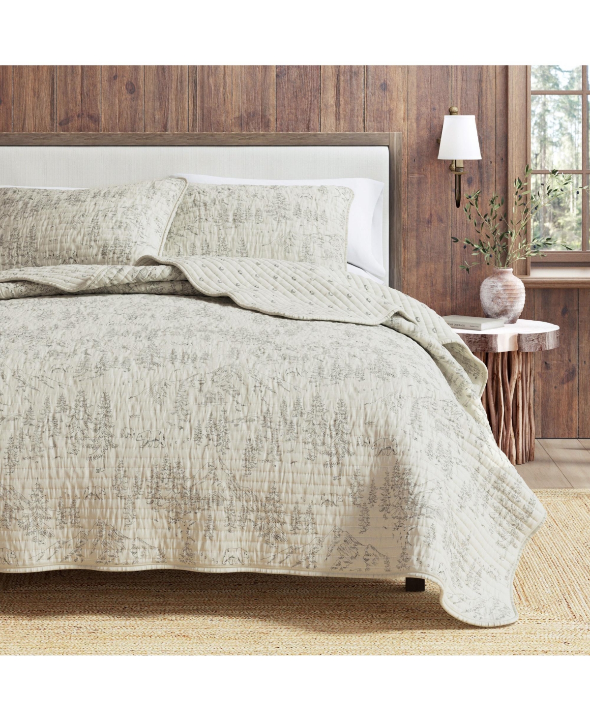 Linery & Co. Lodge Printed Microfiber Quilt Set with Shams