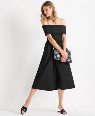 Women's Off the Shoulder Slender Mixed Media Dress