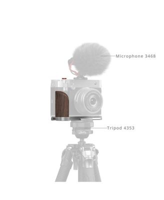 L-Shape Mount Plate with Wooden Handle for Fujifilm GFX100RF Camera