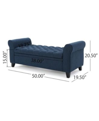 1 pc Contemporary Tufted Storage Ottoman with Rolled Arms
