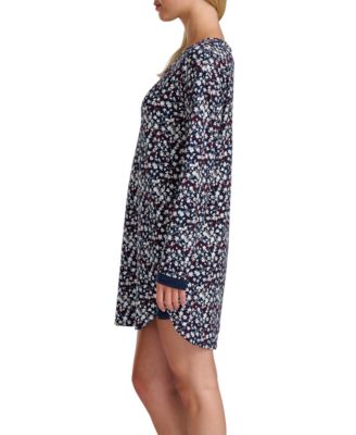 Women's Long Sleeve Henley Sleepshirt