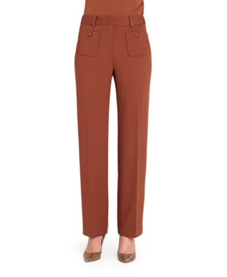 Women's Patch Pockets Flare Pants - Tawny
