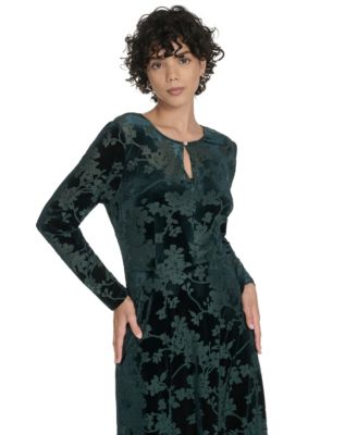 Women's Keyhole Printed Midi Dress