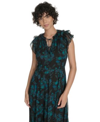 Women's V-Neck Printed Dress