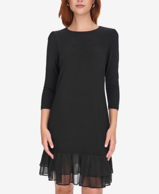 Women's Crewneck Ruffle Hem Dress