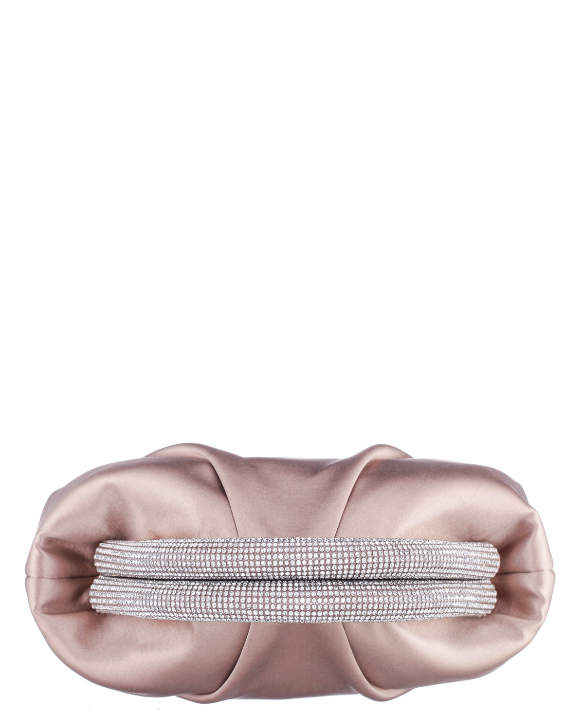 Nina Crystal Trim Magnetic Snap Frame Clutch In Brown