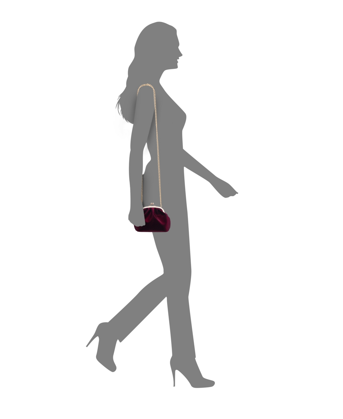 Nina Vintage Style Crystal Handle Frame Clutch In Burgundy