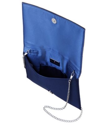 Crystal Embellished Flap Slim Magnetic Snap Clutch