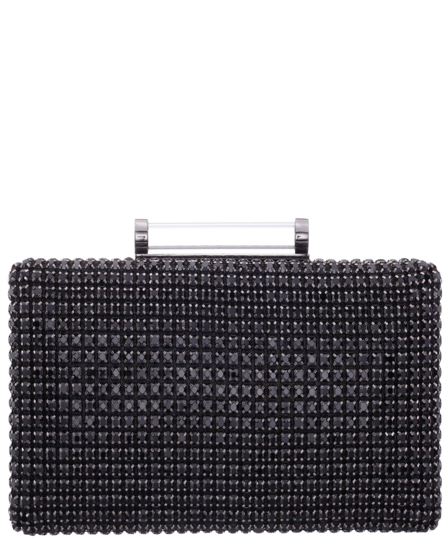 Женский клатч Nina Mini Crystal Encrusted Minaudiere Lift Lock Clutch, цвет: Чёрный — фото 1