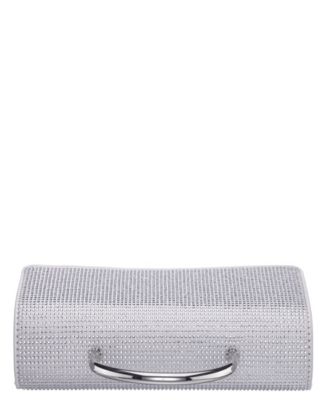 Elongated Crystal Magnetic Snap Satchel Bag