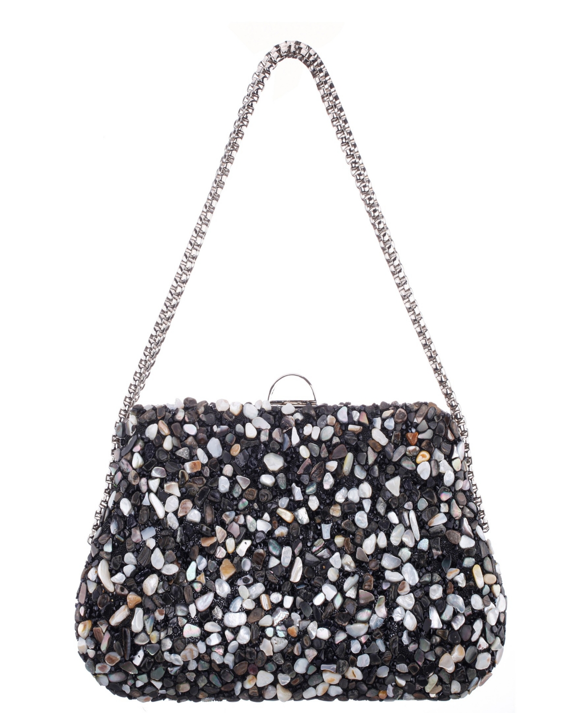 Nina Rock Candy Minaudiere Crystal Lift Lock Clutch In Multi
