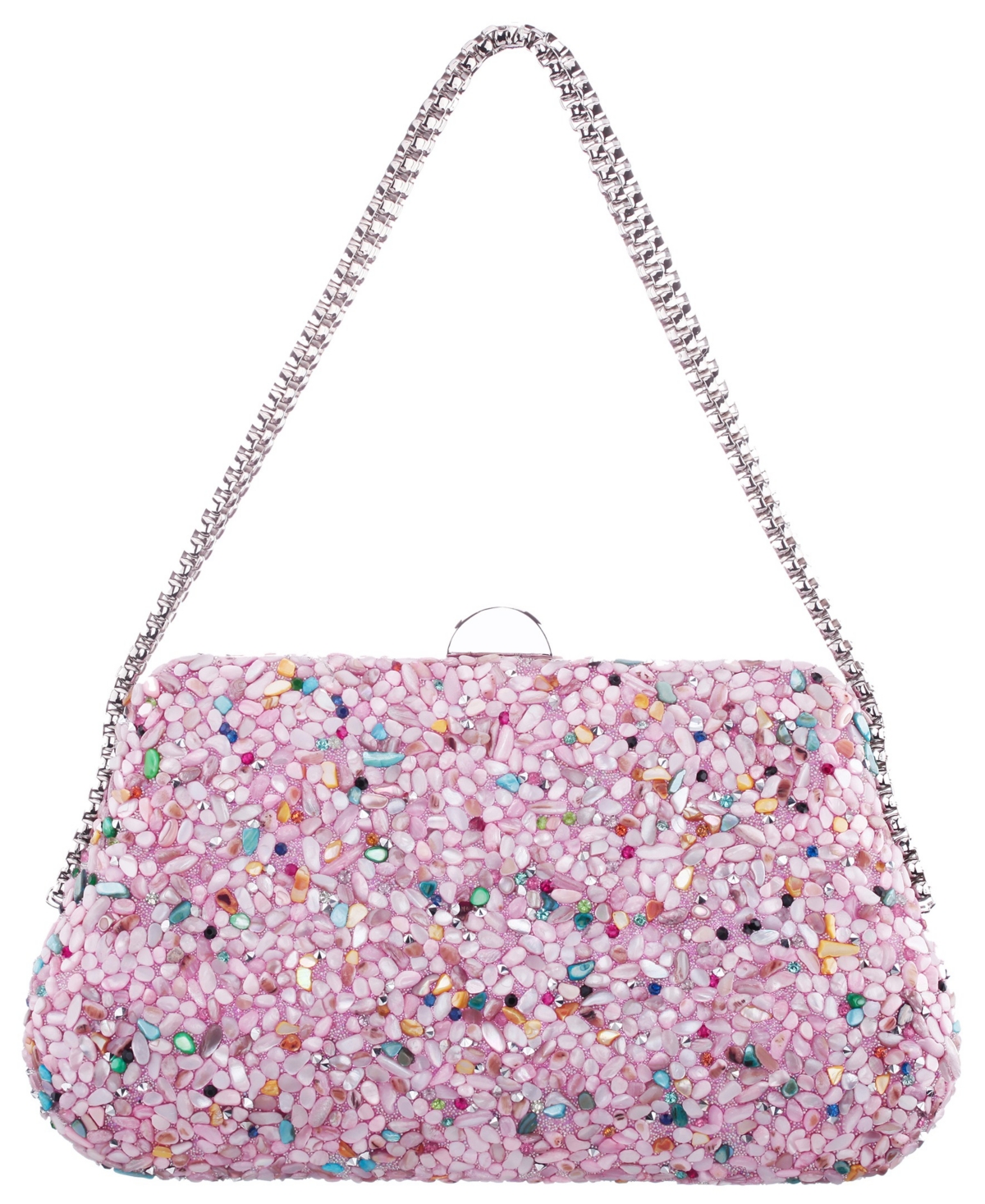 Nina Rock Candy Minaudiere Crystal Lift Lock Clutch In Multi