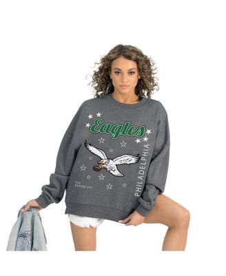 Women's Gray Philadelphia Eagles Ready to Rumble Premium Fleece Pullover Sweatshirt