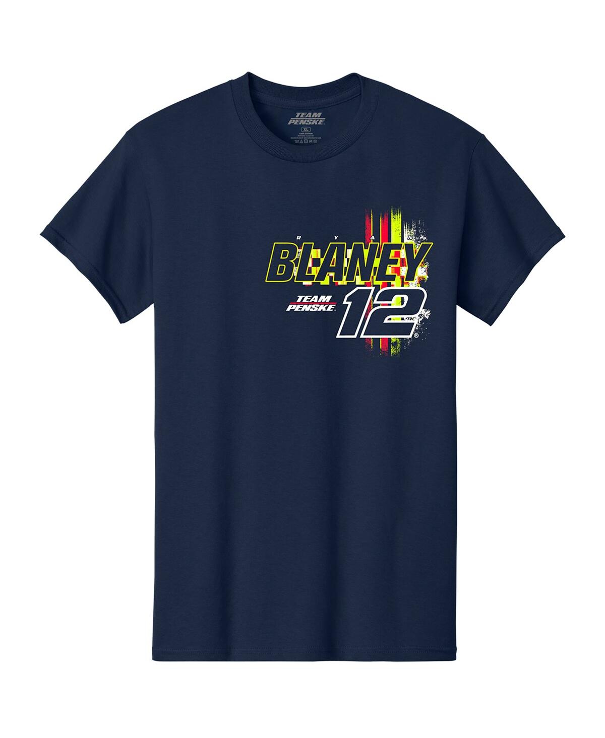 Team Penske Men's Navy Ryan Blaney Menards Car T-shirt In Blue