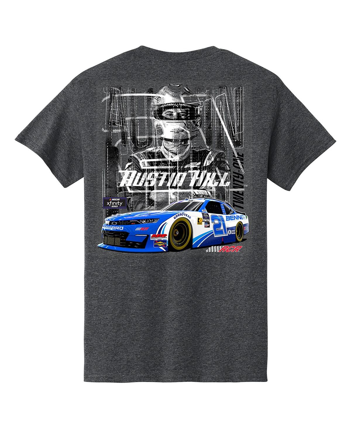 Richard Childress Racing Team Collection Men's Heather Charcoal Austin Hill Bennett Car T-shirt In Gray