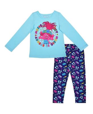 Children's Apparel Network - Toddler Blue/Purple Trolls Graphic Long Sleeve T-Shirt Legging Set