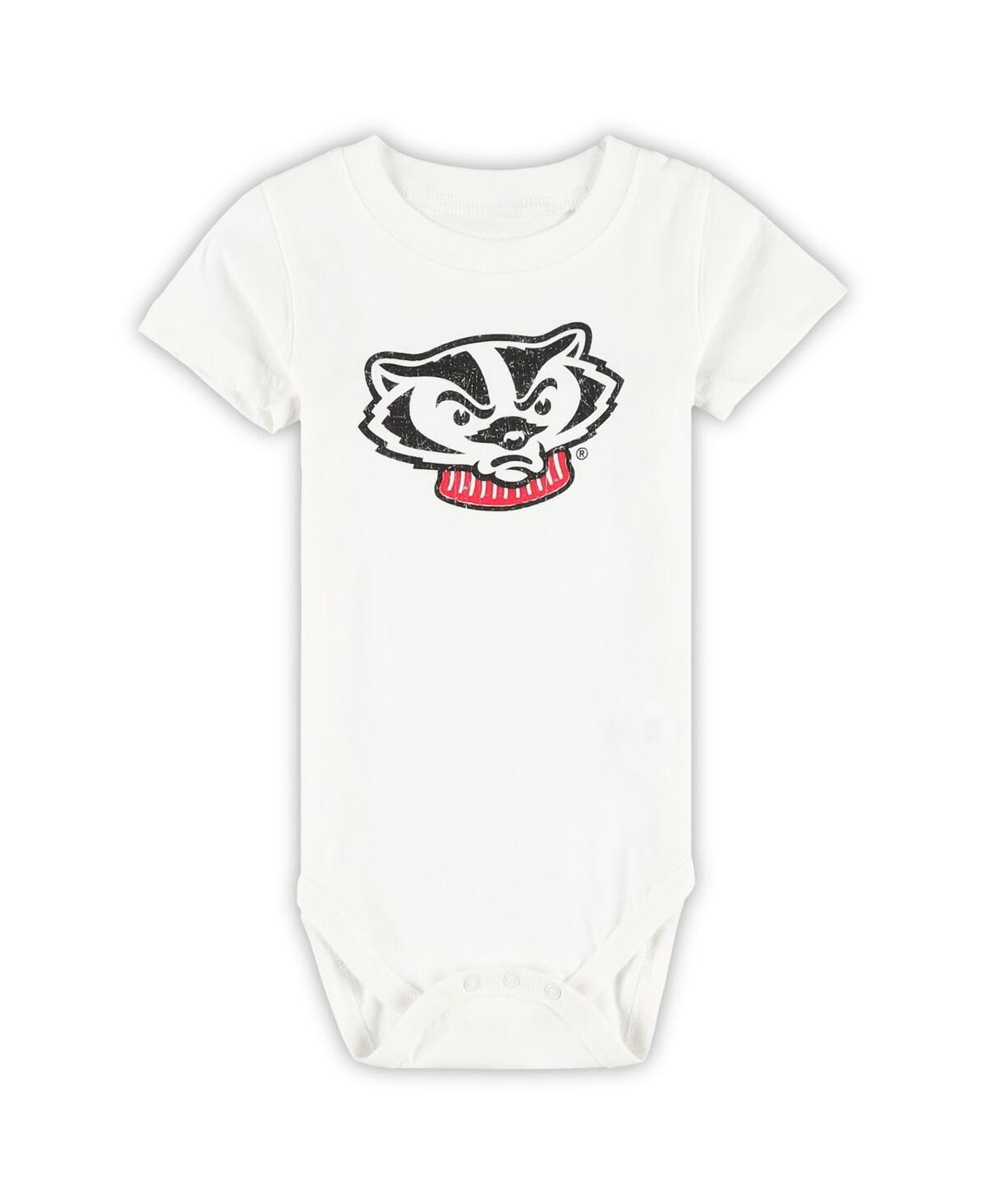 Wes & Willy Baby Boys And Girls 3-pack Wisconsin Badgers Bodysuit Set In Multi